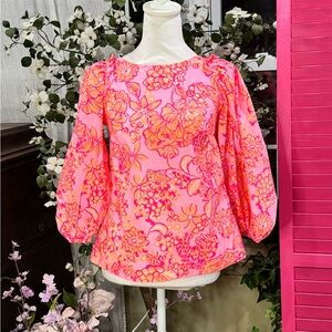 Lilly Pulitzer Pink Floral Blouse